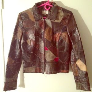 Leather patch blazer